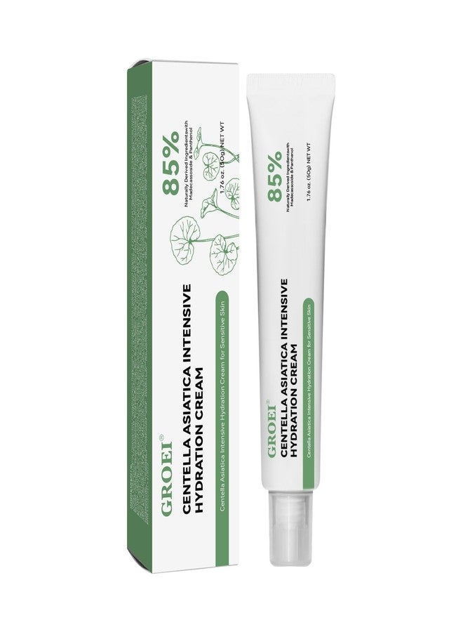 GROEI Centella Asiatica Intensive Hydration Cream, 85% Natural Ingredients, Long-Lasting Moisturizer for Sensitive Skin, 50g - Image 1
